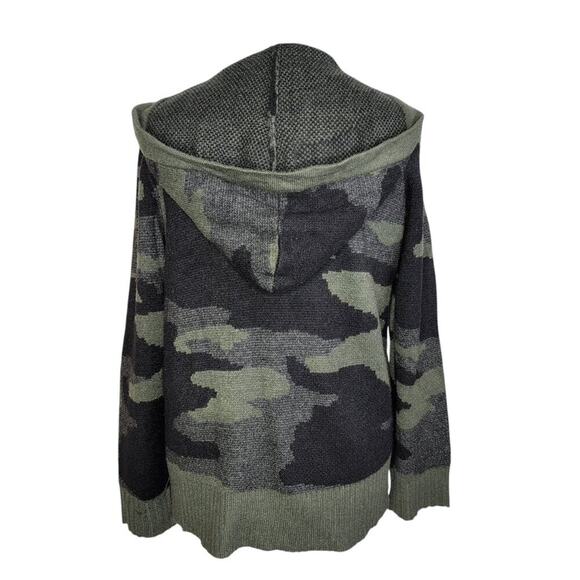 Cable & Gauge camo print open front hooded cardigan, size XL - Picture 3 of 7